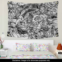 Summer Seamless Floral Pattern Wall Art 66234110