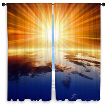 Sun Above Earth Window Curtains 58214387