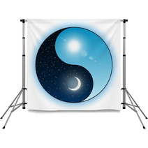 Sun And Moon In Yin Yang Symbol Backdrops 35993918