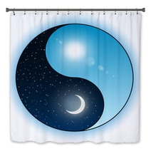 Sun And Moon In Yin Yang Symbol Bath Decor 35993918