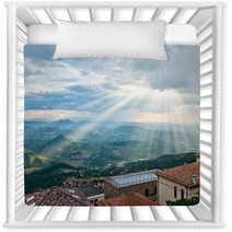 Sun Rays Shining Down On Hills In San Marino Nursery Decor 68794728