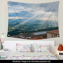 Sun Rays Shining Down On Hills In San Marino Wall Art 68794728
