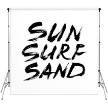 Sun Surf Sand Ink Freehand Lettering Backdrops 143758584