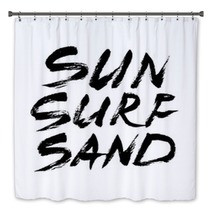 Sun Surf Sand Ink Freehand Lettering Bath Decor 143758584