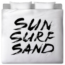 Sun Surf Sand Ink Freehand Lettering Bedding 143758584