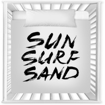 Sun Surf Sand Ink Freehand Lettering Nursery Decor 143758584