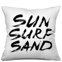 Sun Surf Sand Ink Freehand Lettering Pillows 143758584
