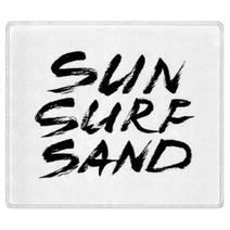 Sun Surf Sand Ink Freehand Lettering Rugs 143758584