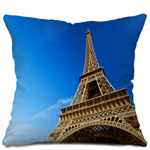 Sunny Morning And Eiffel Tower Paris France Pillows 62369183