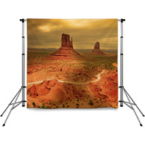 Sunrays Through Clouds At Sunset, Monument Valley Backdrops 4332209