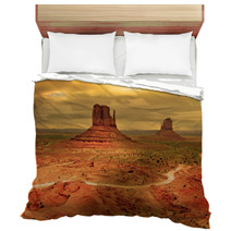 Sunrays Through Clouds At Sunset, Monument Valley Bedding 4332209