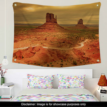 Sunrays Through Clouds At Sunset, Monument Valley Wall Art 4332209