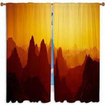 Sunrise In Sahara Desert Window Curtains 67027407