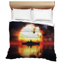 Sunset And Militaryboat Bedding 97544169