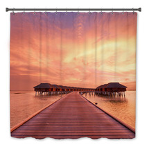 Sunset At Maldivian Beach Bath Decor 61961137