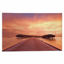 Sunset At Maldivian Beach Rugs 61961137