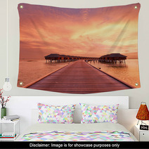 Sunset At Maldivian Beach Wall Art 61961137