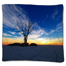 Sunset In Desert Blankets 62218841