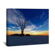 Sunset In Desert Wall Art 62218841
