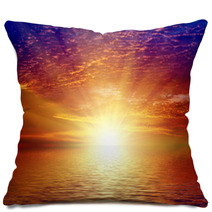 Sunset On Sea Pillows 66128610