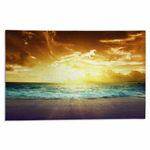 Sunset On Seychelles Beach Rugs 64822856