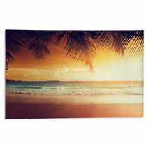 Sunset On The Beach Of Caribbean Sea Rugs 61252272