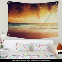 Sunset On The Beach Of Caribbean Sea Wall Art 61252272