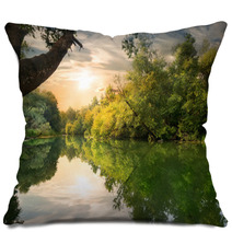 Sunset On The River Pillows 62447678
