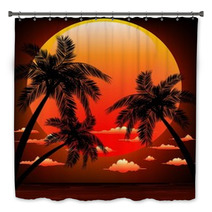 Sunset On Tropical Seascape-Tramonto Sul Mare Dei Tropici Bath Decor 53060638