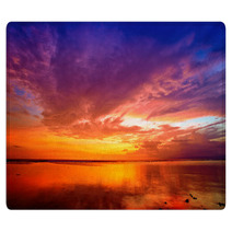 Sunset Over Bali As Seen From Gili Island, Indonesia Rugs 63768956