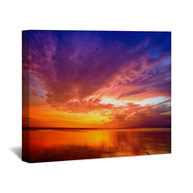 Sunset Over Bali As Seen From Gili Island, Indonesia Wall Art 63768956