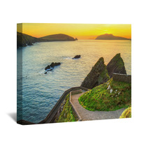 Sunset Over Dunquin Bay On Dingle Peninsula, Co.Kerry, Ireland Wall Art 52910918