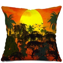 Sunset Over Jungle Pillows 2180876