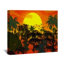 Sunset Over Jungle Wall Art 2180876