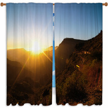 Sunset Over The Mountains Window Curtains 61731952