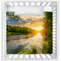 Sunset Over The River In The Forest Nursery Decor 54835338