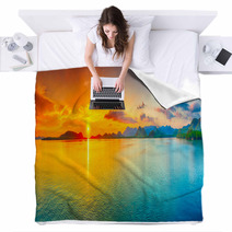 Sunset Panorama Blankets 49840798