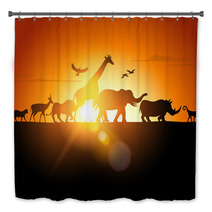 Sunset Safari Animal Silhouette Bath Decor 53446697