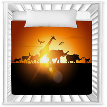Sunset Safari Animal Silhouette Nursery Decor 53446697