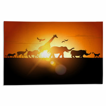 Sunset Safari Animal Silhouette Rugs 53446697
