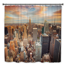 Sunset View Of New York City Looking Over Midtown Manhattan Bath Decor 66358355