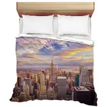 Sunset View Of New York City Looking Over Midtown Manhattan Bedding 66358333