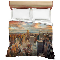 Sunset View Of New York City Looking Over Midtown Manhattan Bedding 66358355
