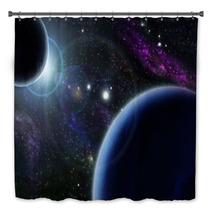 Sunset With Two Blue Planet Bath Decor 8411182