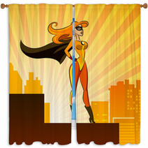 Super Hero - Female. Window Curtains 47471612