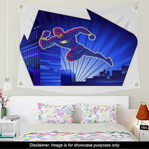 Super Hero. Vector Illustration On A Background Wall Art 62733258