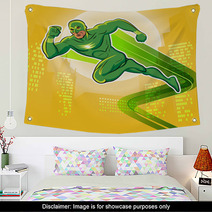 Super Hero. Vector Illustration On A Background Wall Art 63785839