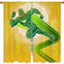 Super Hero. Vector Illustration On A Background Window Curtains 63785839
