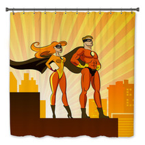 Super Heroes - Male And Female. Bath Decor 47471581