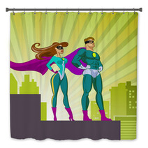 Super Heroes - Male And Female. Bath Decor 56197586